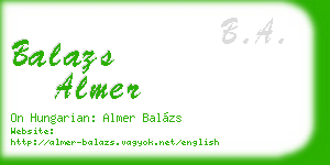 balazs almer business card