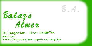 balazs almer business card